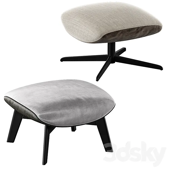 Minotti Russell Ottoman Set 3D Model Minotti Russell Ottoman Set 3D Model