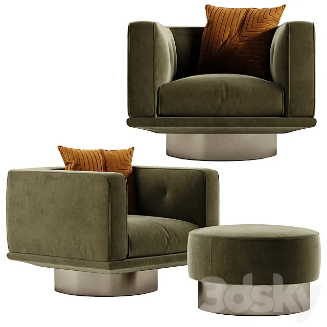Minotti Sally armchair 3D Model Minotti Sally armchair 3D Model