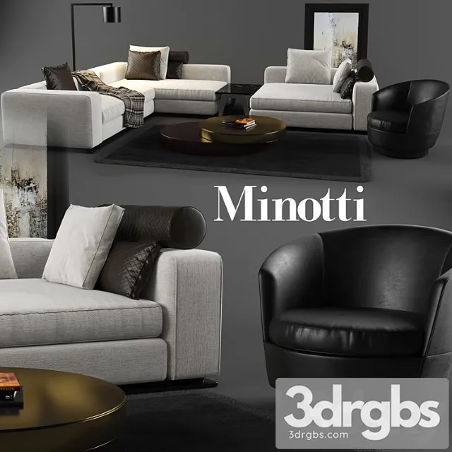 Minotti set 01 2 3D Model Download