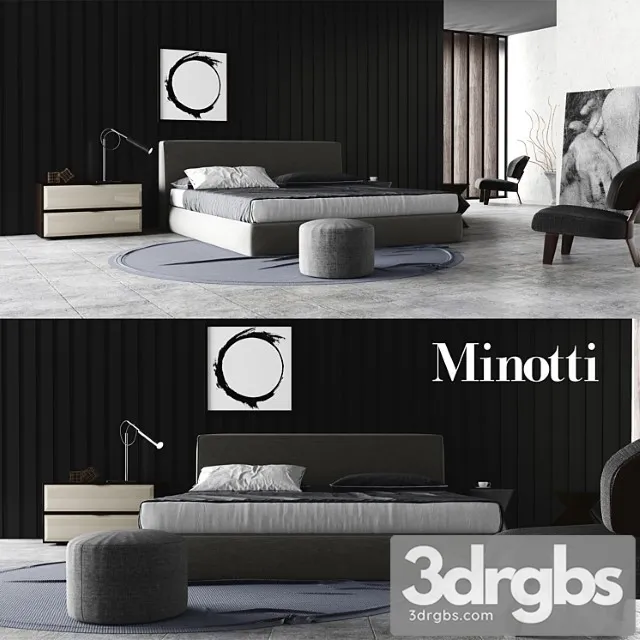 Minotti set 01 2 3D Model Download