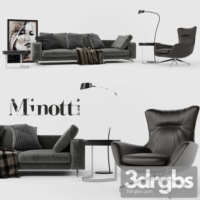 Minotti Set 01 3D Model Download Minotti Set 01 3D Model Download