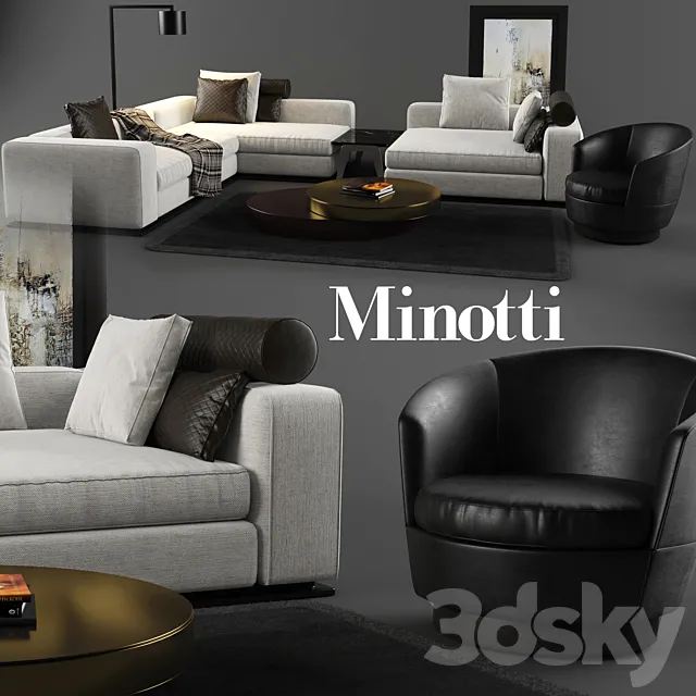 Minotti set 01 3DModel