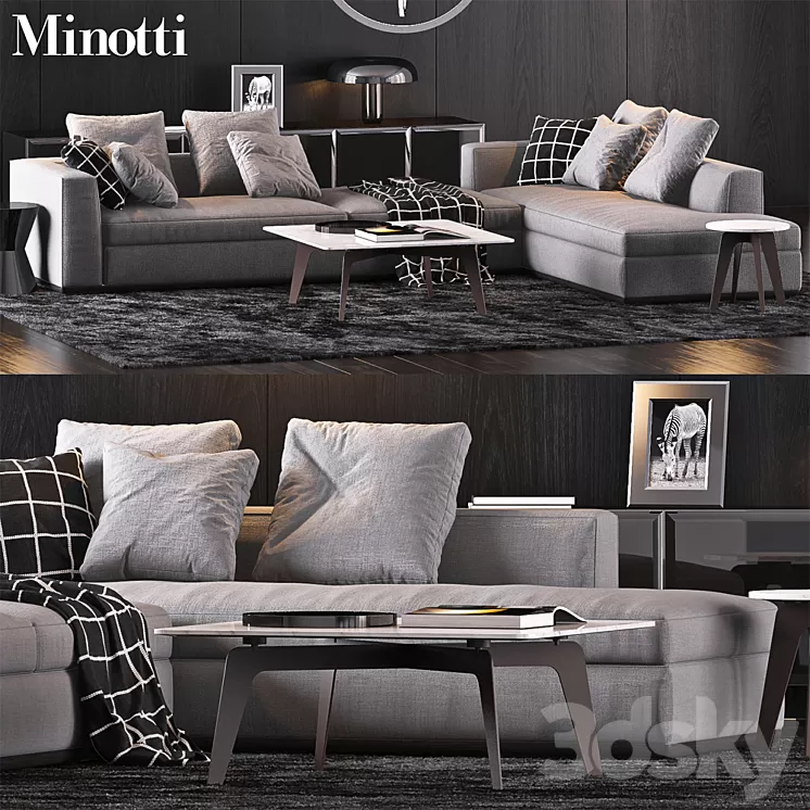 Minotti Set 10 3D Model Minotti Set 10 3D Model