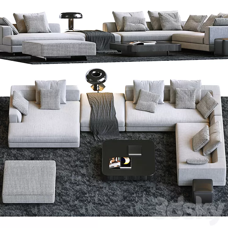 MINOTTI SET 18 3D Model Free Download