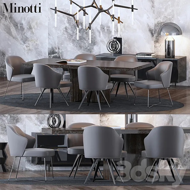 Minotti Set 2 3DModel Minotti Set 2 3DModel
