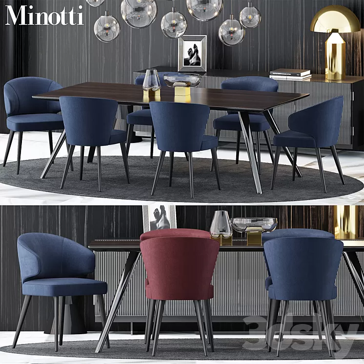 Minotti Set 3D Model Minotti Set 3D Model