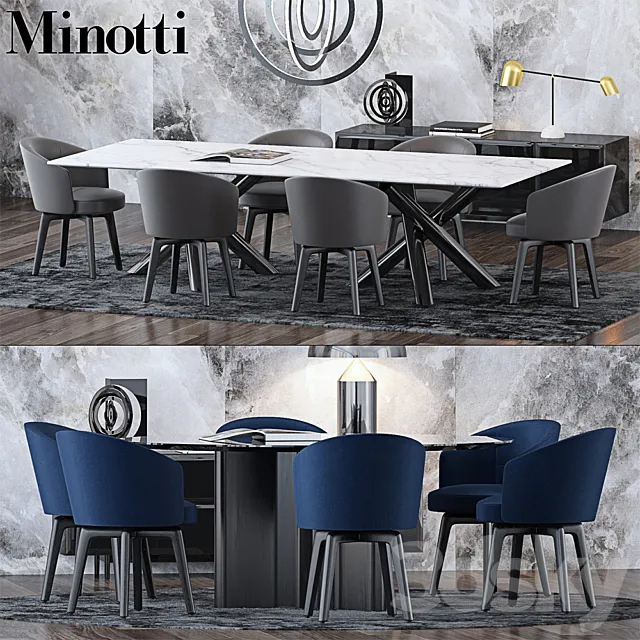 Minotti Set 4 3DModel Minotti Set 4 3DModel
