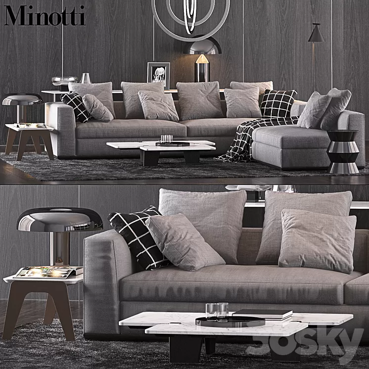 Minotti Set 9 3D Model Minotti Set 9 3D Model
