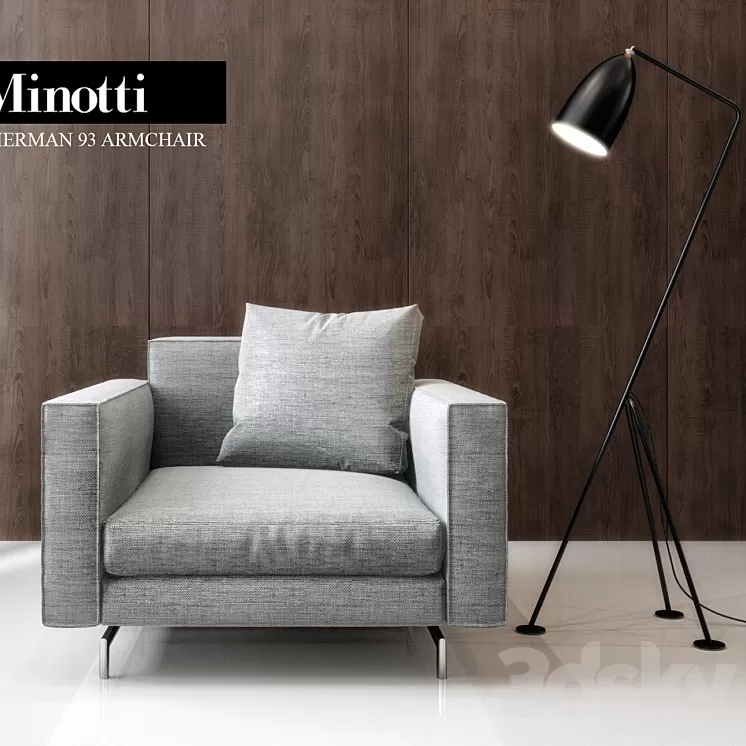 Minotti Sherman 93 Arm chair 3D Model