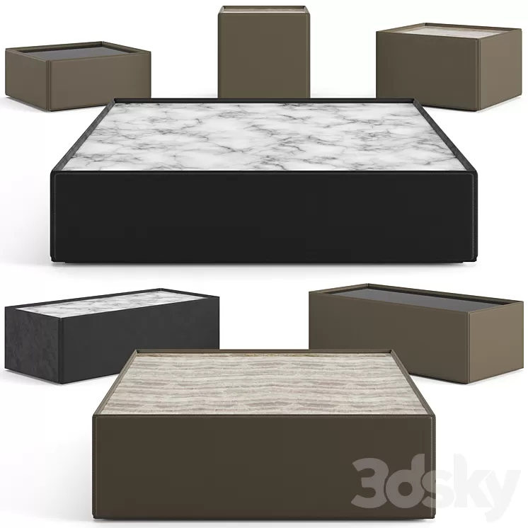 Minotti Side coffee tables set 3D Model Free Download