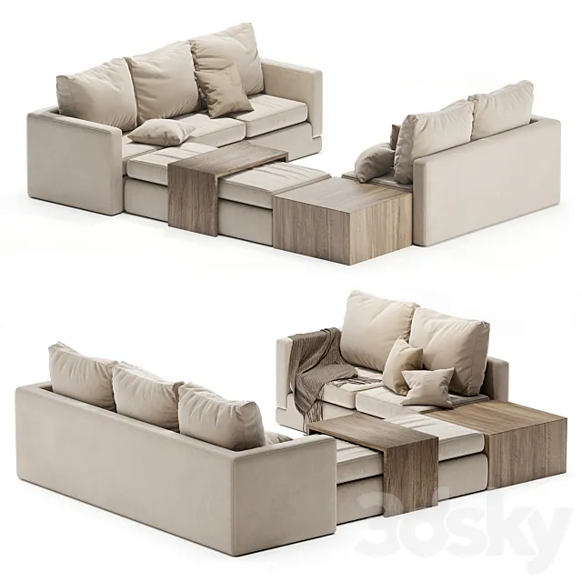 Minotti sofa cream 3D Model