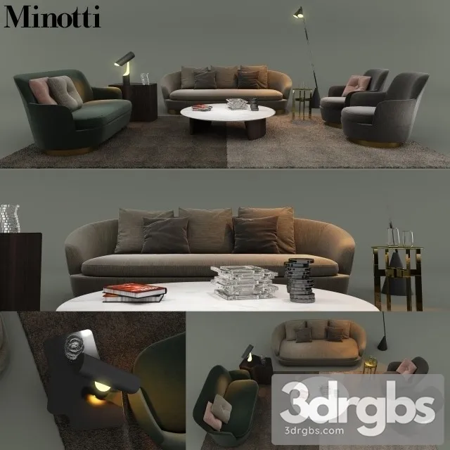 Minotti Sofa Set 01 3D Model Download Minotti Sofa Set 01 3D Model Download
