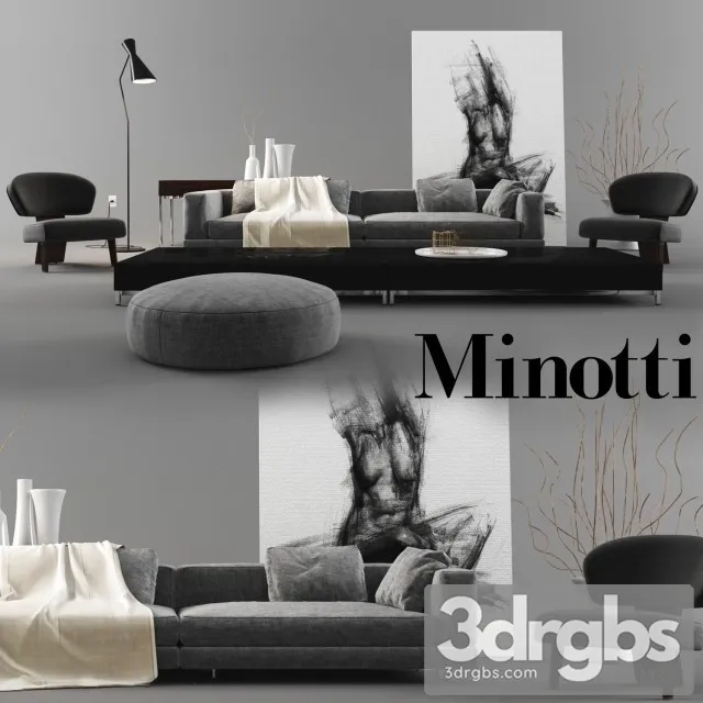 Minotti Sofa Set 03 3D Model Download Minotti Sofa Set 03 3D Model Download