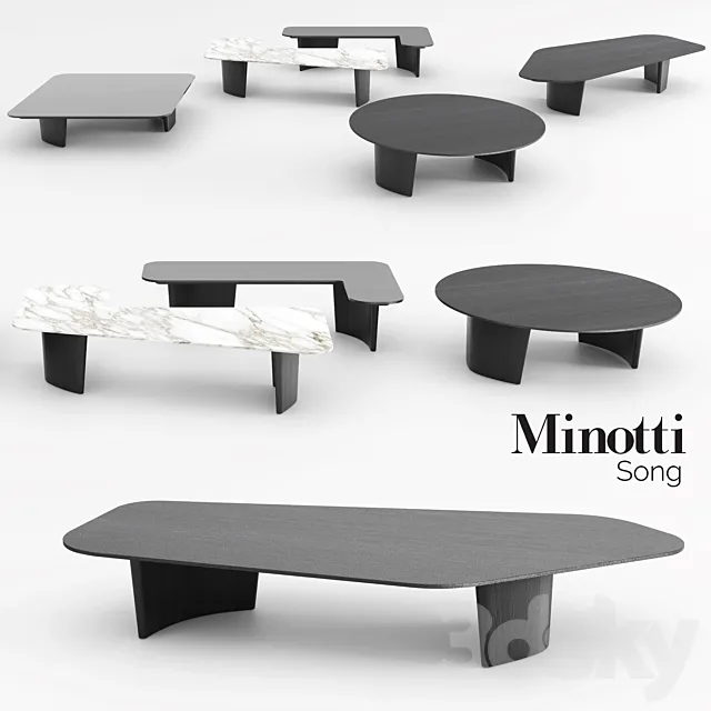 Minotti Song Coffee Tables -1 3D Model