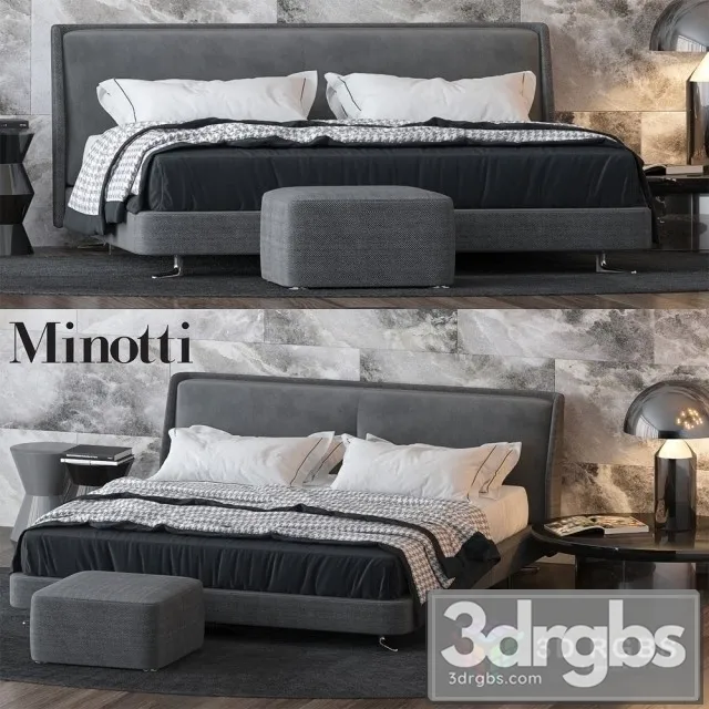 Minotti Spencer Bed 02 3D Model Download