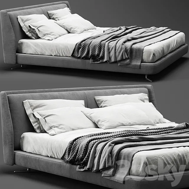 Minotti spencer bed 3D Model Minotti spencer bed 3D Model