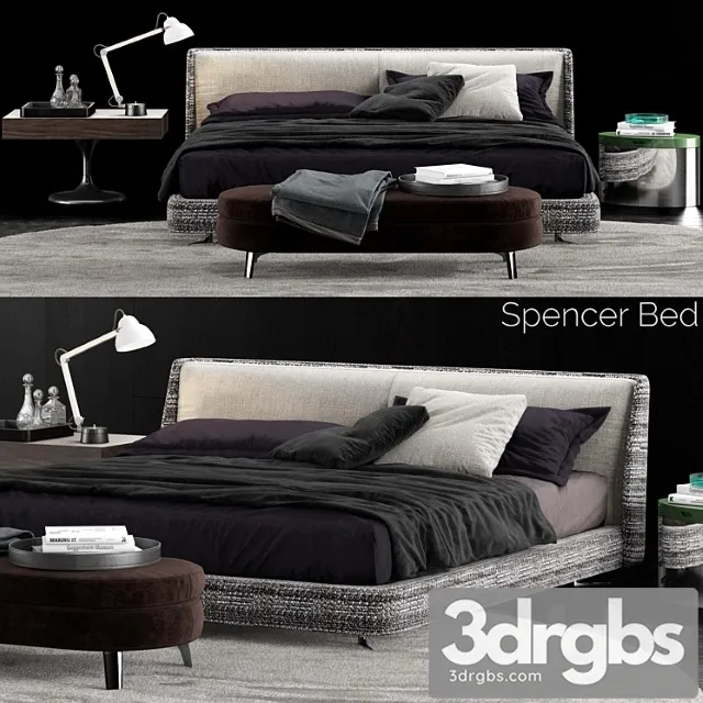 Minotti Spencer Bed 4 3D Model Download