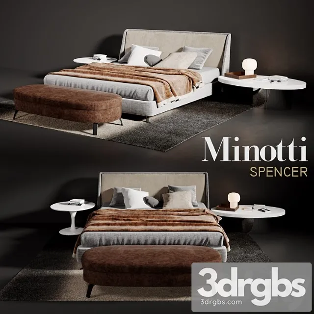 Minotti spencer bed 7 3D Model Download