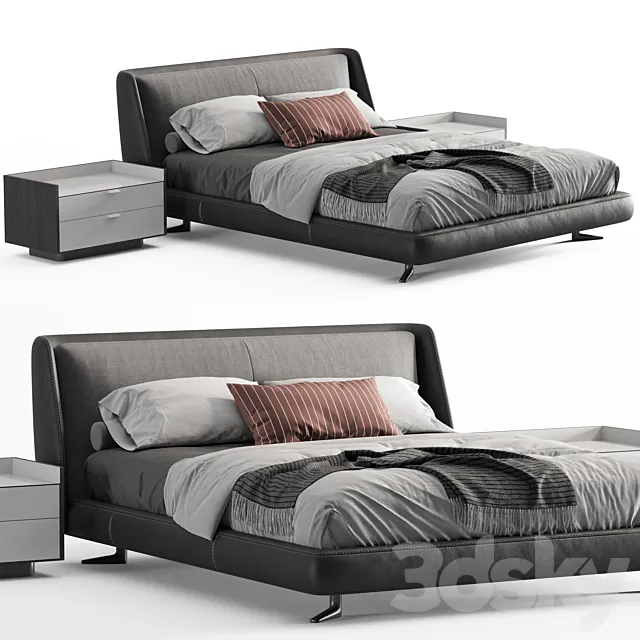 Minotti spencer bed_2 3DModel Minotti spencer bed_2 3DModel