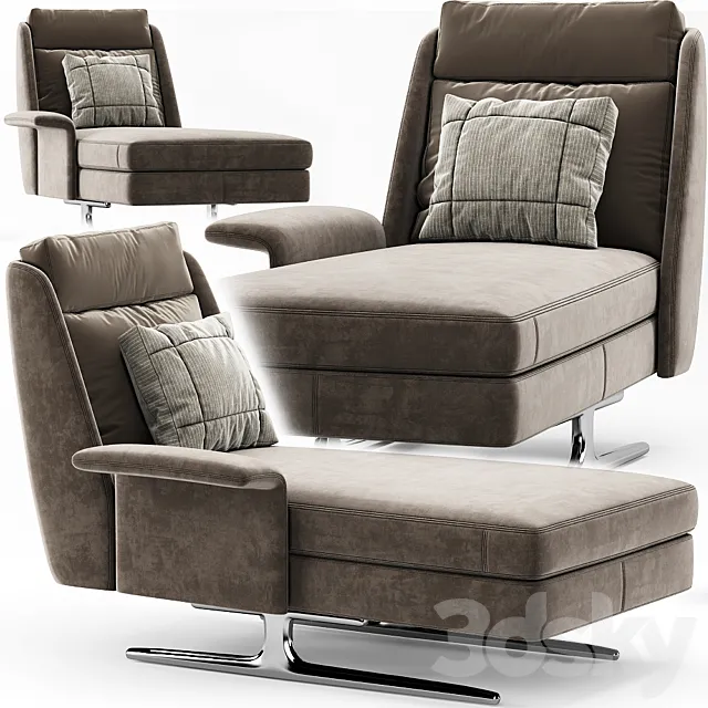 Minotti Spencer Chaise Lounge 3DModel Minotti Spencer Chaise Lounge 3DModel