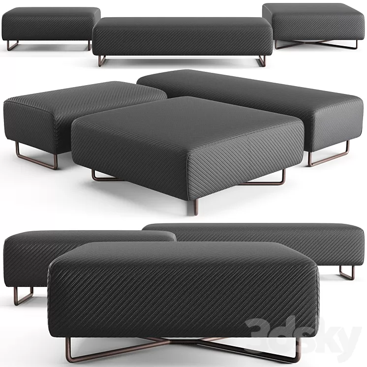 Minotti sunray luke benches 3D Model Minotti sunray luke benches 3D Model