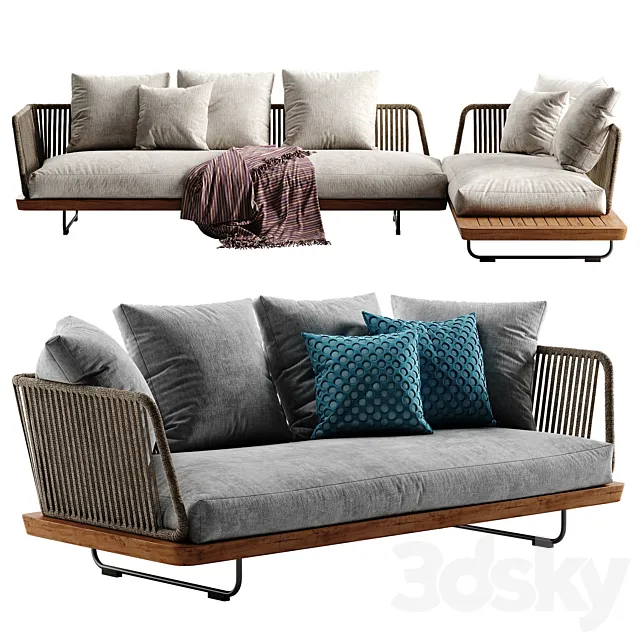 Minotti Sunray sofa set 1 3DModel