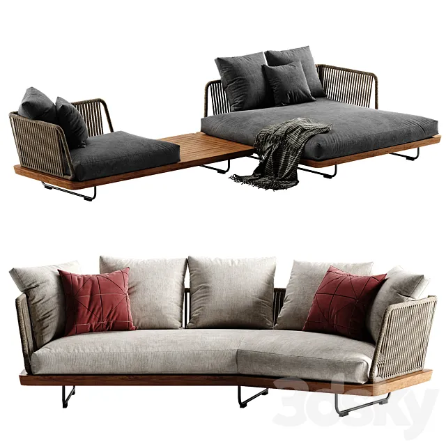 Minotti Sunray sofa set 2 3DModel