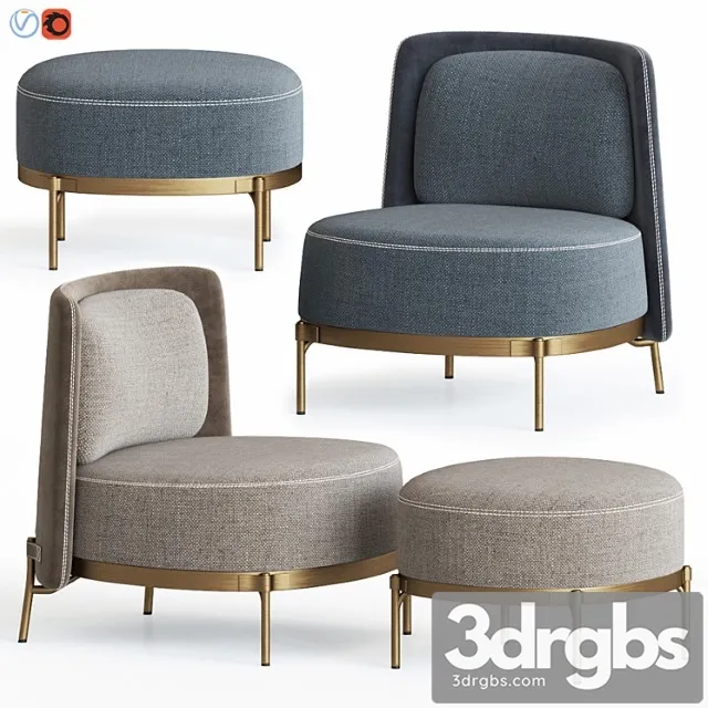 Minotti Tape Armchair Ottoman 3D Model Download Minotti Tape Armchair Ottoman 3D Model Download