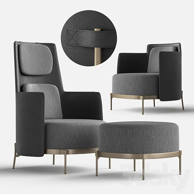 Minotti TAPE Armchairs 3DModel