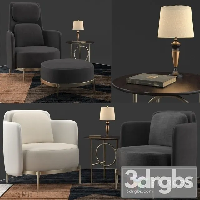 Minotti Tape Dark Set 3D Model Download Minotti Tape Dark Set 3D Model Download