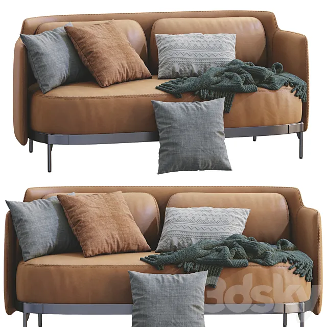 Minotti Tape Leather Sofa 3D Model Minotti Tape Leather Sofa 3D Model