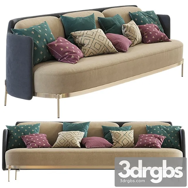 Minotti tape sofa (three seats) 2 3D Model Download Minotti tape sofa (three seats) 2 3D Model Download