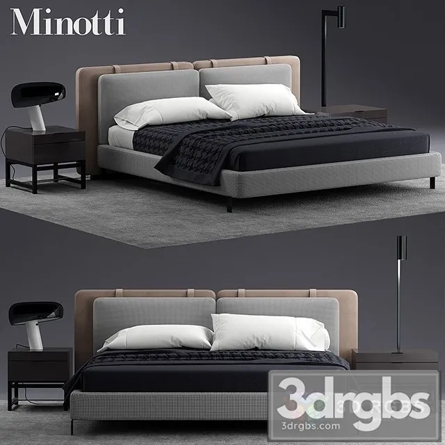 Minotti Tatlin Bed 02 3D Model Download
