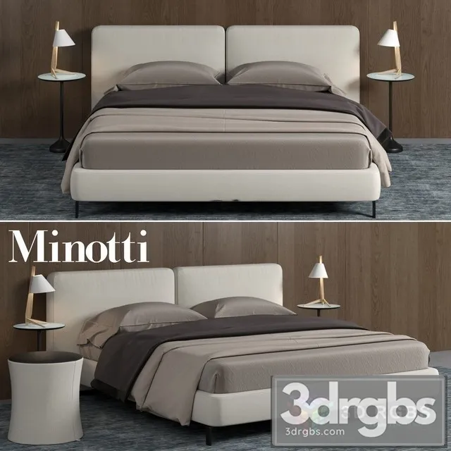 Minotti Tatlin Bed 03 3D Model Download