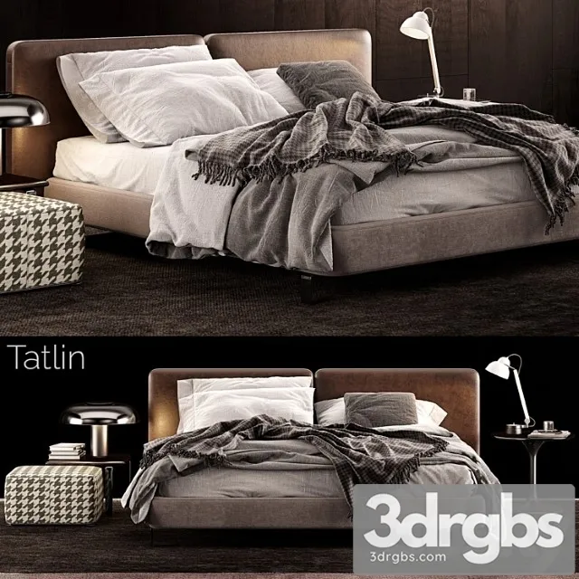 Minotti tatlin bed 2 3D Model Download