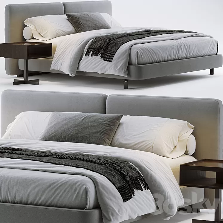 Minotti tatlin bed 3D Model Free Download