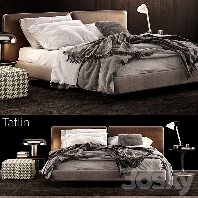 Minotti Tatlin Bed 3D Model Minotti Tatlin Bed 3D Model