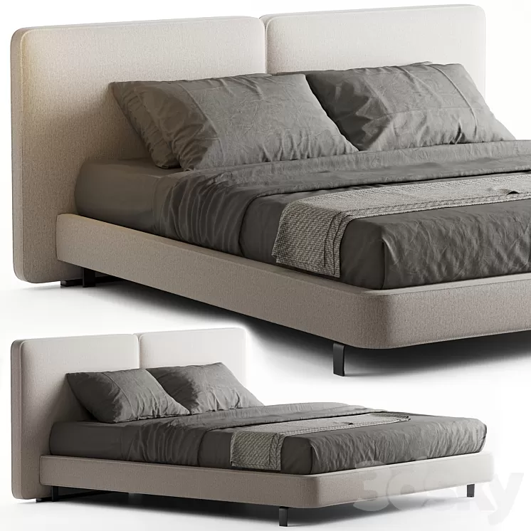Minotti Tatlin Cover Bed 3D Model Free Download