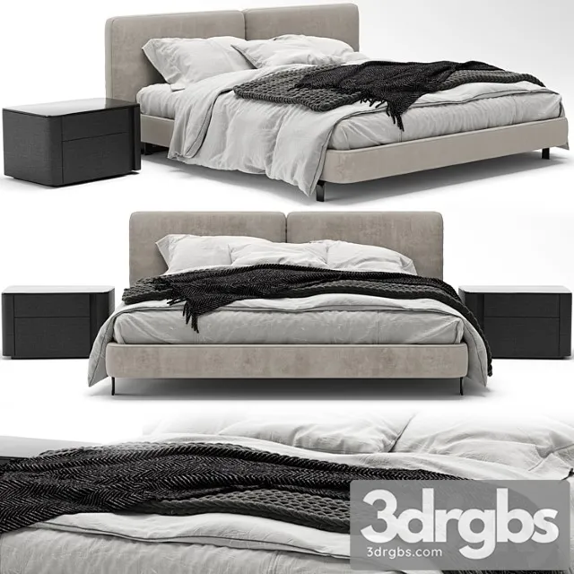 Minotti Tatlin Cover Bed 3D Model Download