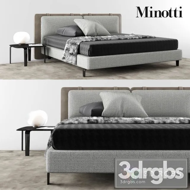 Minotti Tatlin Soft Bed 02 3D Model Download