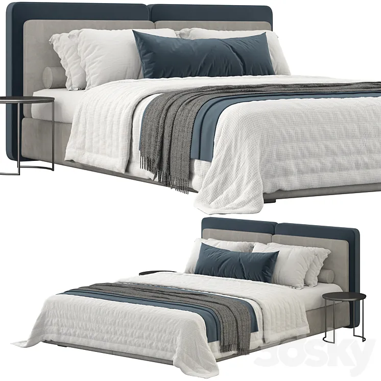 Minotti tatlin soft bed 3D Model Free Download