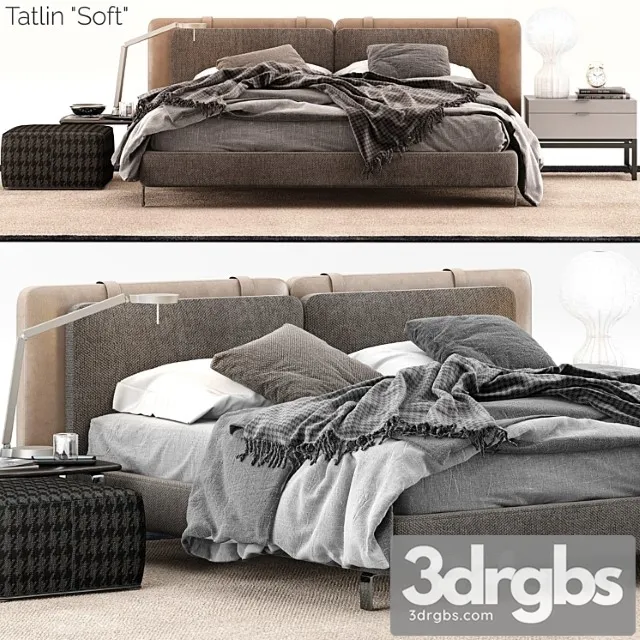 Minotti tatlin soft bed_2 2 3D Model Download