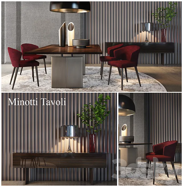 Minotti Tavoli Dining Furniture 3DModel