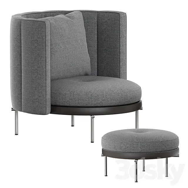Minotti TORII Armchair 3D Model Minotti TORII Armchair 3D Model