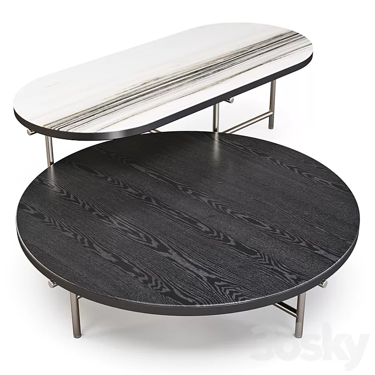 Minotti: Torii – Coffee Tables Set 02 3D Model Minotti: Torii – Coffee Tables Set 02 3D Model