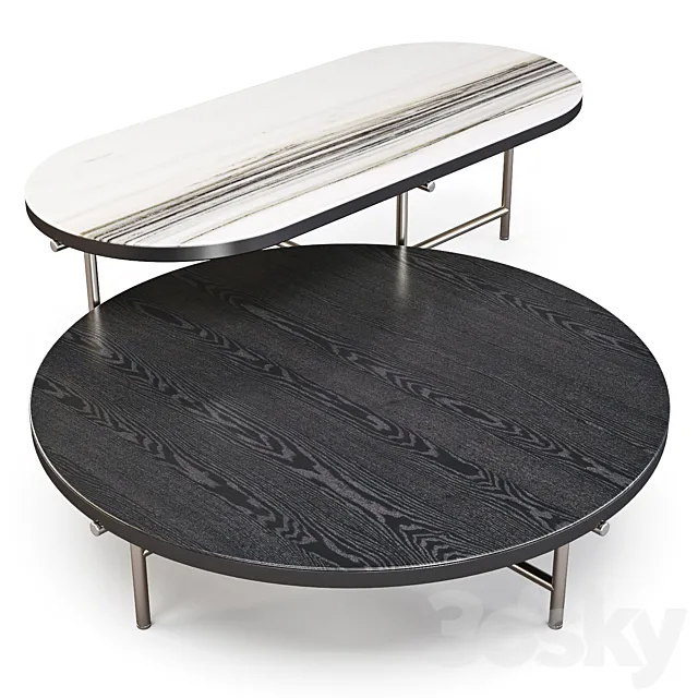 Minotti: Torii – Coffee Tables Set 02 3DModel Minotti: Torii – Coffee Tables Set 02 3DModel