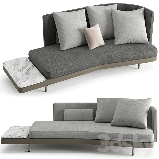 Minotti Torii inclined sofa with top low high 3D Model Minotti Torii inclined sofa with top low high 3D Model