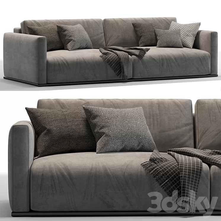 Minotti Torri 2 seat sofa 3D Model Free Download