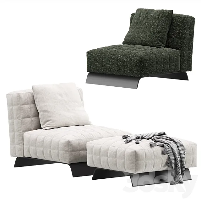 Minotti TWIGGY Armchair 3D Model Minotti TWIGGY Armchair 3D Model