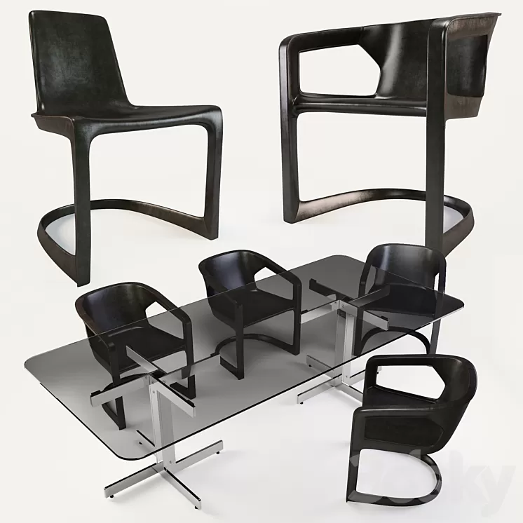 Minotti TWOMBLY & CATLIN Set 3D Model Minotti TWOMBLY & CATLIN Set 3D Model